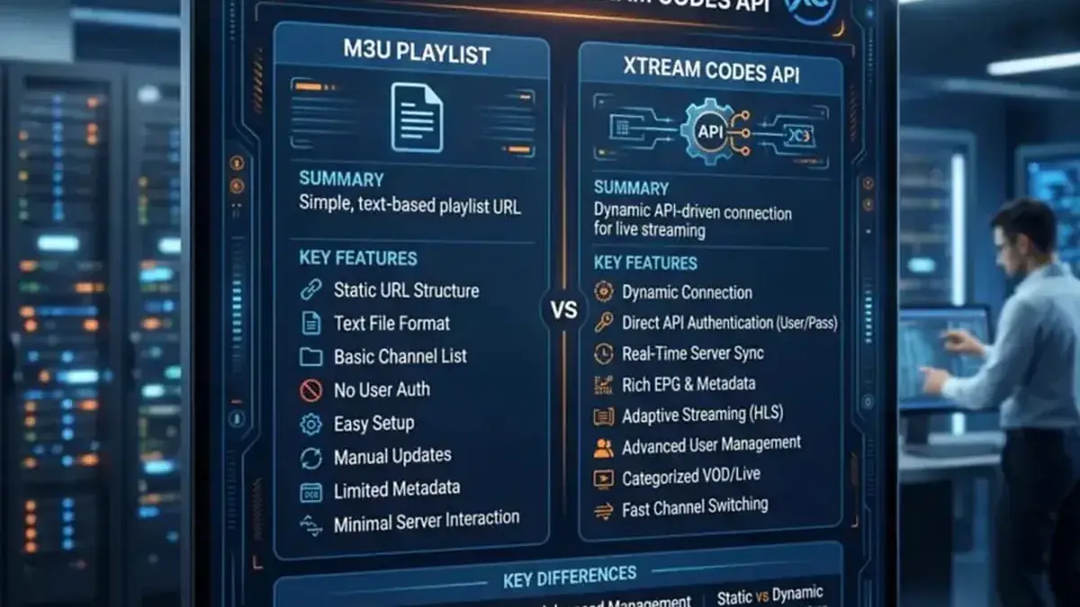 M3U playlist vs Xtream Codes API: which IPTV subscription login method to choose